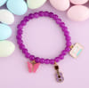 Gift Purple Power Beaded Bracelet For Girls