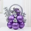Gift Purple & Silver Birthday Balloon Bouquet