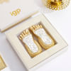 Gift Radiant Gold Silver Finish Laxmi Charan Paduka