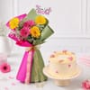 Radiant Mother's Day Bouquet & Pineapple Cake Combo