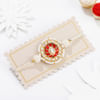 Buy Radiant Red And White Kundan Pearl Rakhi