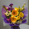 Gift Radiant Sunflower And Rose Bouquet With Lights