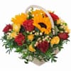 Radiant Sunflower and Rose Flower Arrangement