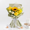 Gift Radiant Sunflower Bouquet with Yellow & White Roses