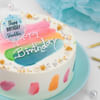 Gift Rainbow Swirl Personalized Birthday Cake