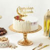 Ramadan Special Rose Pista Crescent Red Velvet Cake (500 Gm) Online