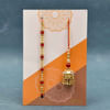 Gift Red Beads Bhaiya Bhabhi Rakhi with Dry Fruits