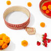 Shop Red Beautifully Embroidered Karwa Chauth Pooja Thali Set
