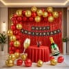 Red & Gold Anniversary Celebration DIY Party Decor Kit - 45 pcs