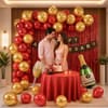 Gift Red & Gold Anniversary Celebration Party Decor Kit - 45 pcs