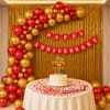 Red & Gold Grand Anniversary Party Decor & Celebration Kit - 58 pcs