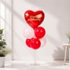 Red Heart Anniversary Balloon Arrangement