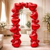 Red Heart Balloon Arch Arrangement