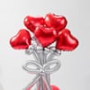 Gift Red Heart & Silver Anniversary Balloon Bouquet