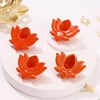 Gift Red Lotus Diya - Set of 4