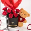 Shop Red Roses And Teddy Valentine's Day Gift Combo