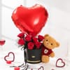 Red Roses And Teddy Valentine's Day Gift Combo