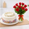 Red Roses And Vanilla Cake Delight Online