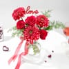 Buy Red Roses & Dahlia Vase Arrangement