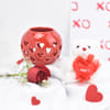 Red Vase, Rose & Teddy Bear Gift Hamper