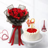 Red Velvet Cake and Red Roses Combo