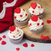 Buy Red Velvet Heart Cupcakes - Set Of 4