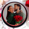 Gift Red Velvet Photo Cake for Couple (Half Kg)