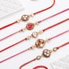 Gift Regal Meena and Kundan Rakhis-Set Of 5