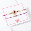 Shop Regal Purple Stone And Pearl Rakhi - Set Of 2