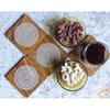 Reversible Coasters - Mandala Teak Wood - Set Of 4 - Retro Online