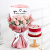 Romantic Blooms And Decadent Cake Duo Online