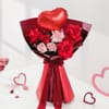 Buy Romantic Red Rose Bouquet with Heart Balloon