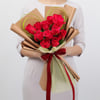 Gift Romantic Red Roses and Chocolate Cake Combo