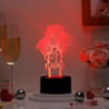 Gift Romantic Roses Personalized LED Lamp With Black Base