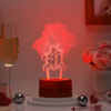 Gift Romantic Roses Personalized LED Lamp With Brown Base