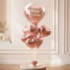 Buy Rose Gold Heart Birthday Balloon Arrangement
