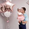 Gift Rose Gold Star Foil Balloons - Set Of 4