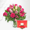 Rose & Lily With Chocolate Online