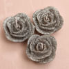 Rose Shaped Set Of 3 Small Silver Candles Online