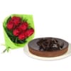 Roses And Cheescake Combo For Valentine's Day