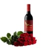 Roses And Red Wine Delight Perfect Valentine's Day Gift