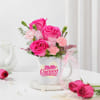 Roses & Carnations Mug Arrangement