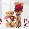 Roses, Teddy, And Chocolate Gift Hamper