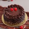 Round Chocolate Cake with Chocolate Chips & Cherry Toppings Online