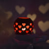 Gift Round Red Vase with Heart Cutouts