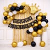Royal Gold And Black Happy Birthday Balloon décor