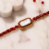 Buy Royal Kundan & Emerald Clover Stone Rakhi Set of 2