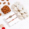 Royal Lotus Rakhi With Kaju Katli And Almond Treat Online