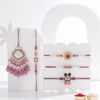 Royal Purple Bhaiya Bhabhi And Kids Rakhi Set Online