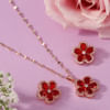 Ruby Red Pendant Set Online